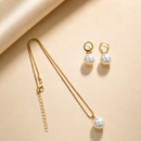 Conjunto Collar y Aros Perla Blanca