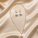 Conjunto Collar y Aros Perla Blanca