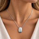 Collar Aurora Ovalada Plateado