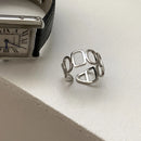 Anillo ajustable - Geometría plateada