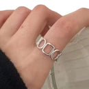 Anillo ajustable - Geometría plateada
