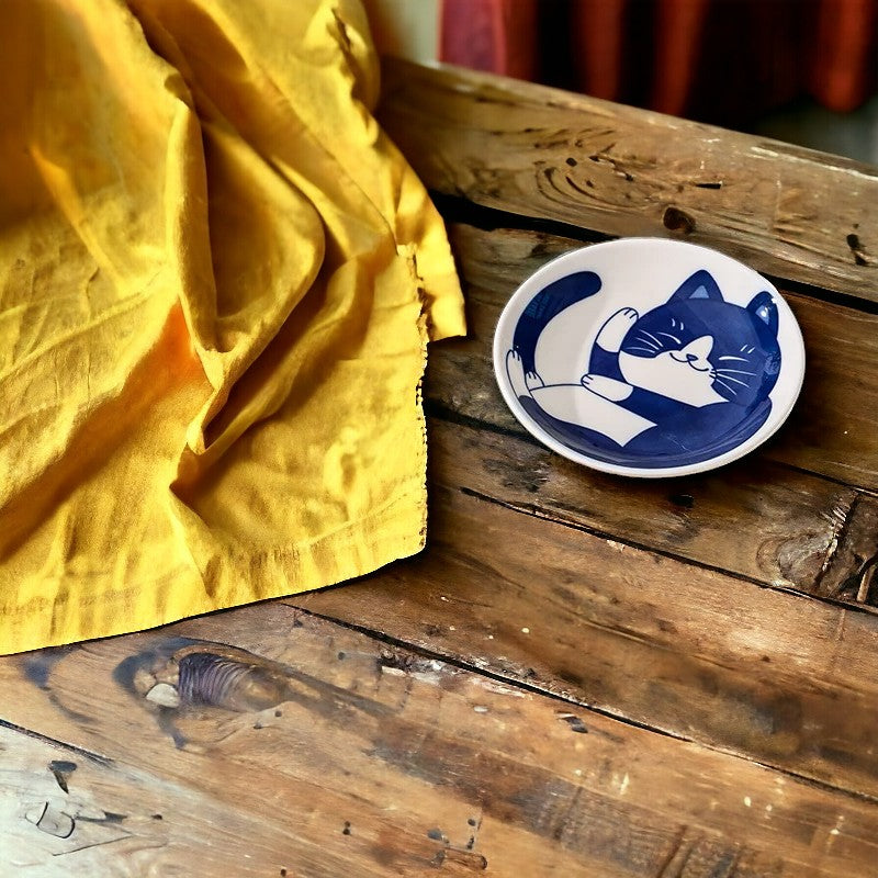 Platos cerámica de Gatos - Azul