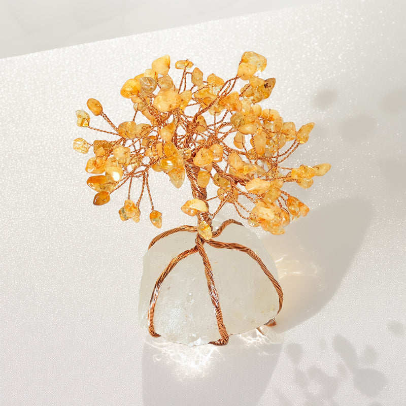 Árbol raíces de la abundancia - Citrino y cuarzo