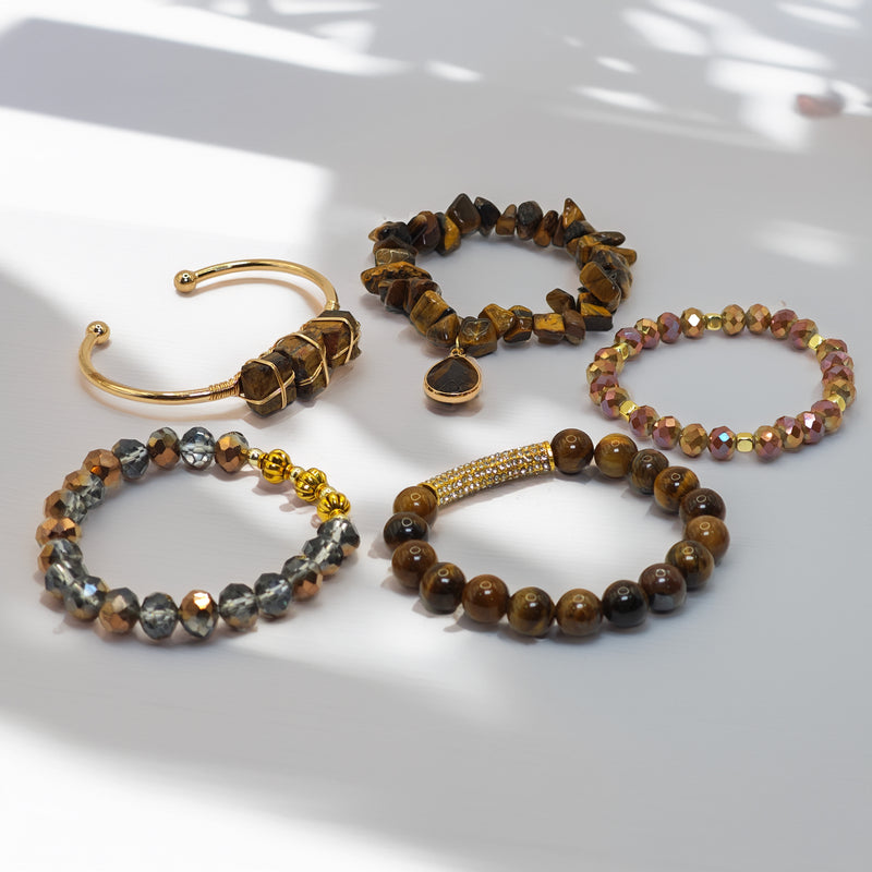 Pulsera Piedras Cafés
