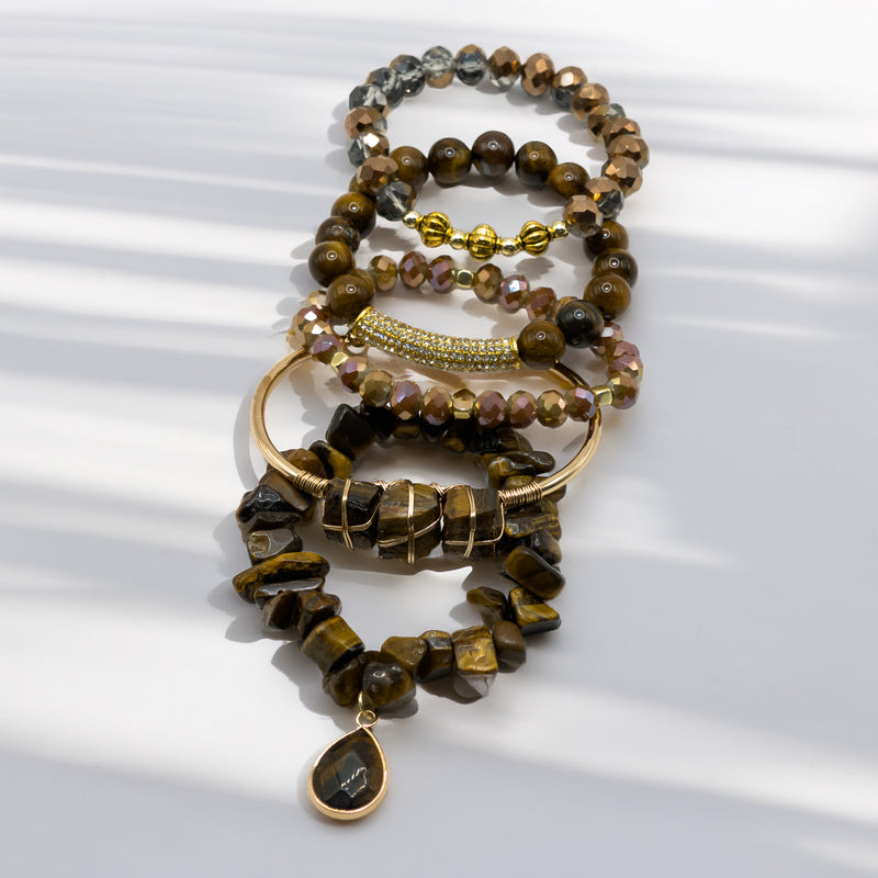 Pulsera Piedras Cafés