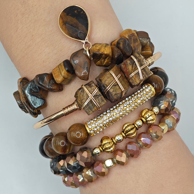 Pulsera Piedras Cafés
