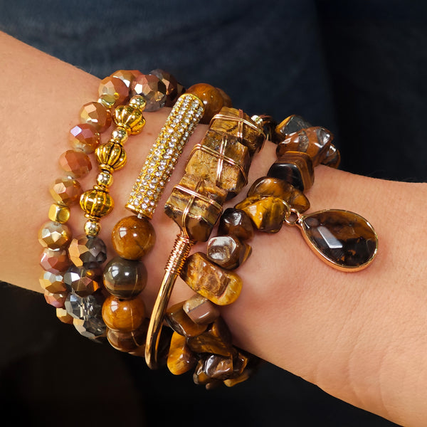Pulsera Piedras Cafés