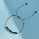 Pulsera cuero Lapislázuli