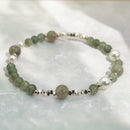 Pulsera Plata Jade y Perlas