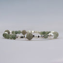 Pulsera Plata Jade y Perlas