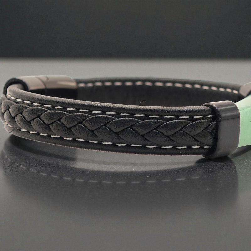 Pulsera Negra Jade Verde