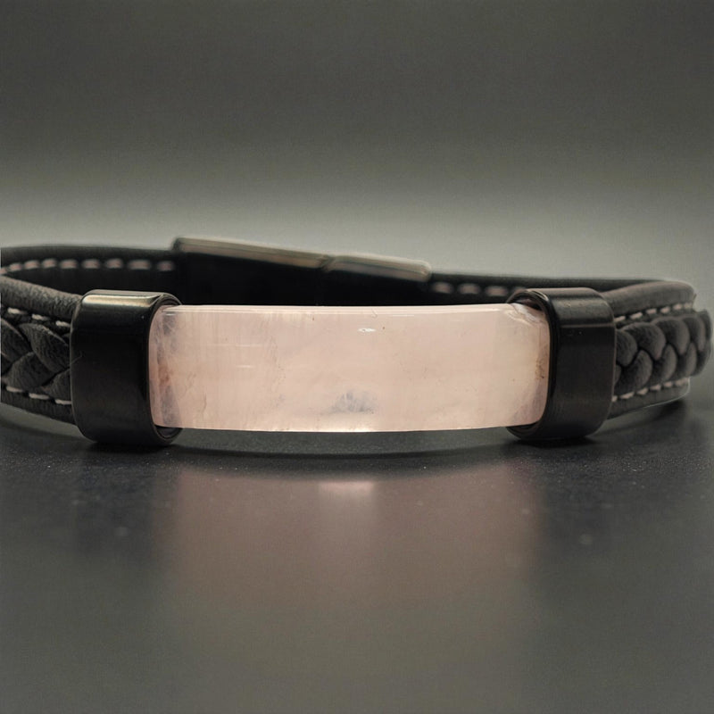 Pulsera Negra Cuarzo Rosa