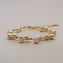 Pulsera Dorada Perlada doble
