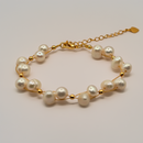 Pulsera Dorada Perlada doble