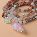 Collar Flecha de Cuarzo Rosado
