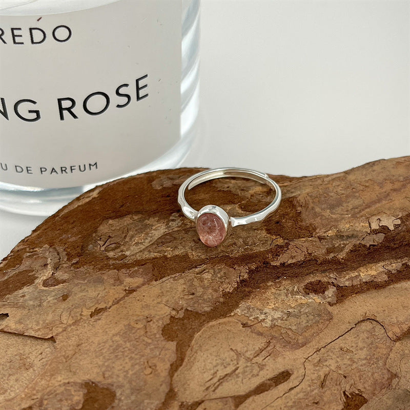 Anillo Ajustable - Cuarzo Fresa