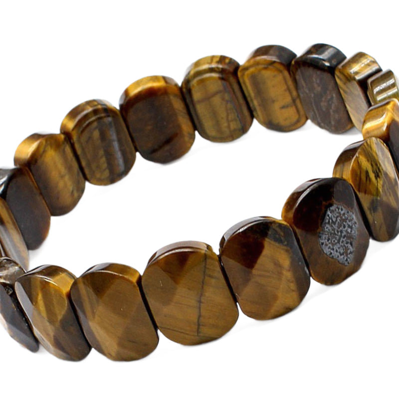Pulsera Facetada Ojo de Tigre