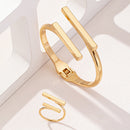 Conjunto Brazalete y Anillo Línea Dorada