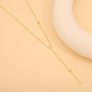 Collar Lariat Discos Planos Baño De Oro