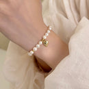 Pulsera Corazón Perlado Dorado