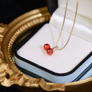 Collar Cerezas Brillo Dorado