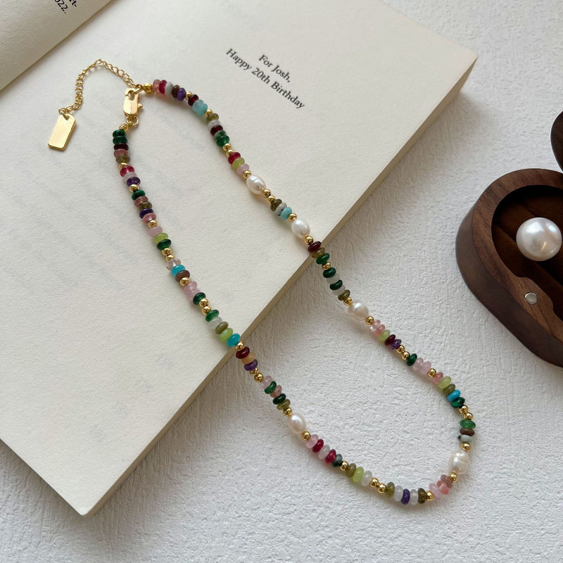 Conjunto Boho-Chic Perlas y Piedras Naturales