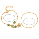 Pulsera de Mano con Anillo  - Turquesa Árbol de Vida