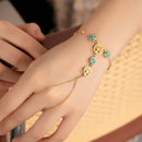 Pulsera de Mano con Anillo  - Turquesa Árbol de Vida