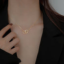 Collar Corazones unidos Dorado Rosa