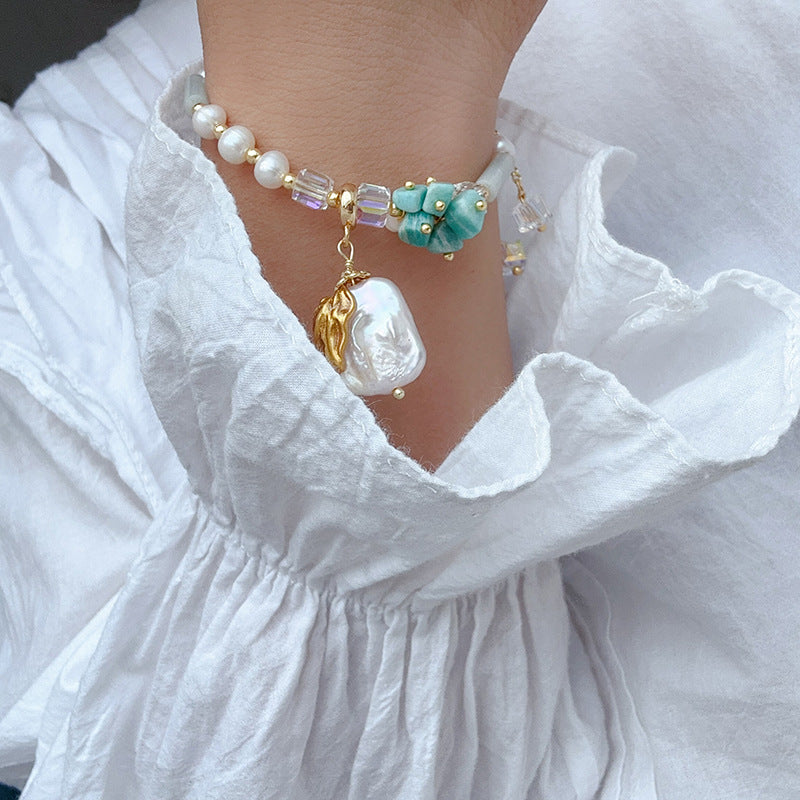 Pulsera Moderna Perlas y Cristales