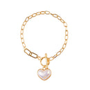 Pulsera dorada Perla Corazón