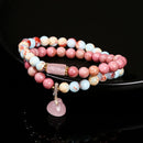 Pulsera Doble Cuarzo Rosa Amor Armonía