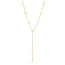 Collar Lariat Discos Planos Baño De Oro
