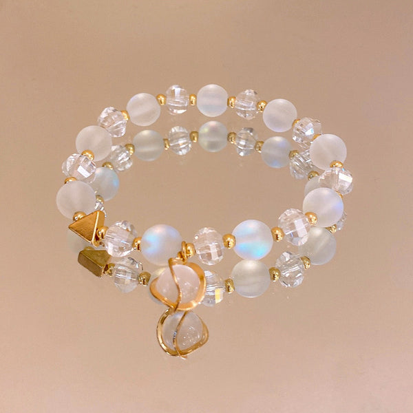Brazalete Dorado y Piedras Translúcidas