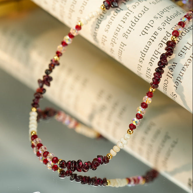 Collar Granate y Perlas