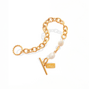 Pulsera Cadena Dorada Perla