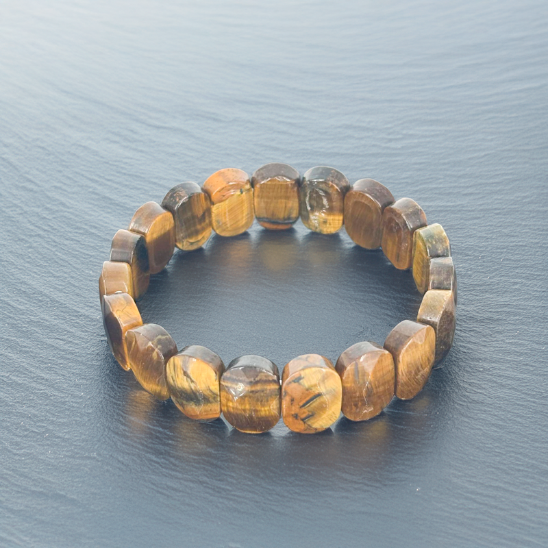 Pulsera Facetada Ojo de Tigre