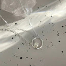 Collar Plata Anillo perla