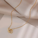 Collar Corazones unidos Dorado Rosa