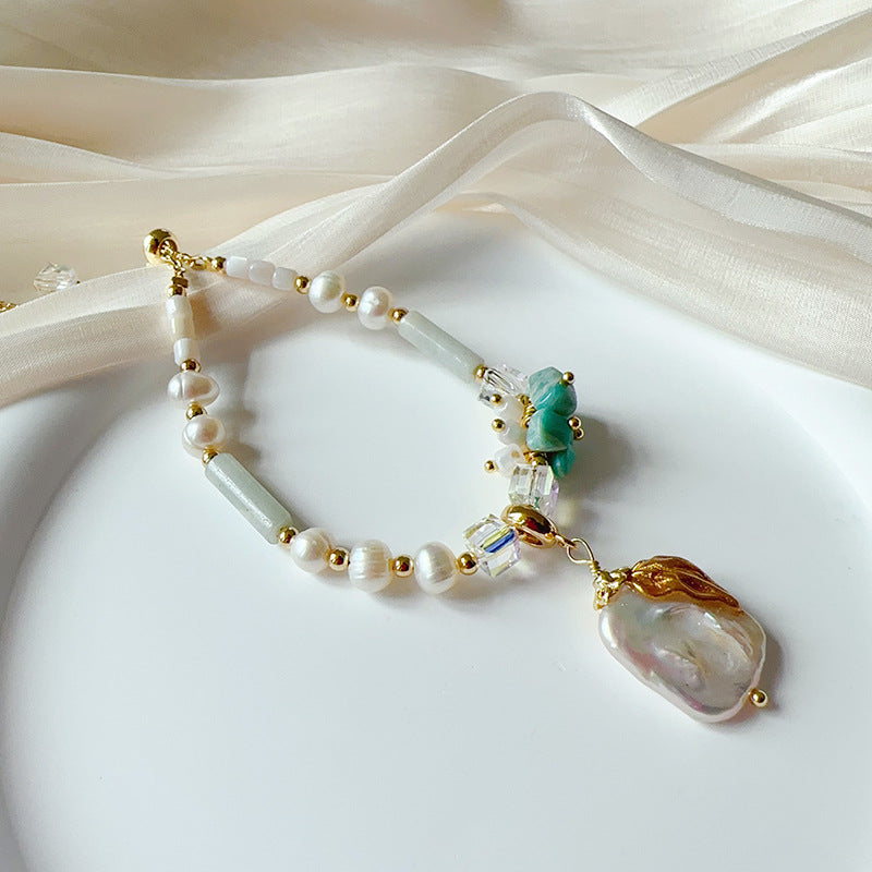 Pulsera Moderna Perlas y Cristales