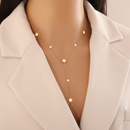 Collar Lariat Discos Planos Baño De Oro