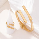 Conjunto Brazalete y Anillo Línea Dorada