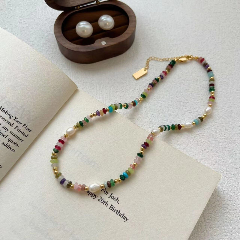 Conjunto Boho-Chic Perlas y Piedras Naturales