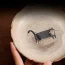 Plato Cerámica Gres de Gato Negro