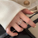 Anillo ajustable - Geometría plateada