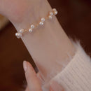 Pulsera Dorada Perlada doble