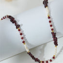 Collar Granate y Perlas