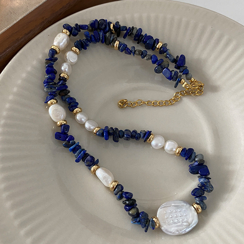 Collar Lapislázuli y Perla