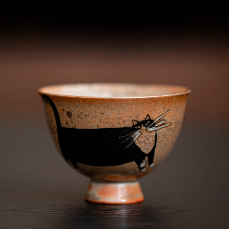 Set de 5 Tazas Japonesas - Gato Negro