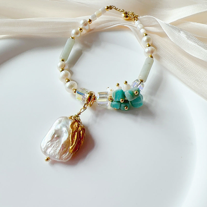 Pulsera Moderna Perlas y Cristales